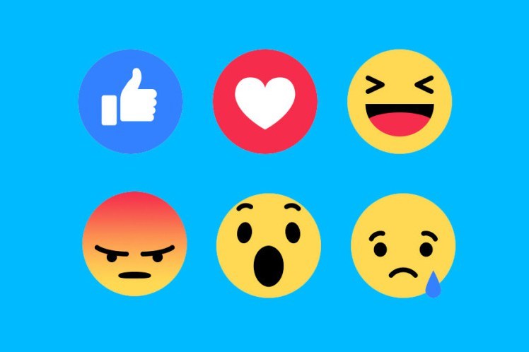 facebook 正式推出"reactions"表情